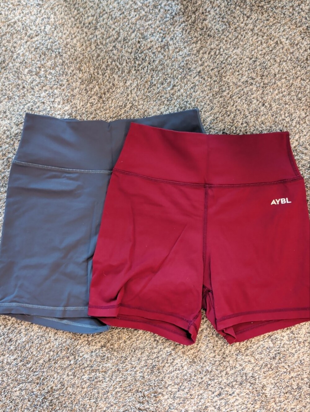 AYBL Two-Pack Bike Shorts in Burgundy and Charcoal Gray
